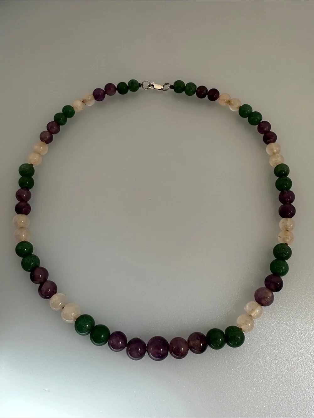 925 sterling silver amethyst Jade Necklace​​